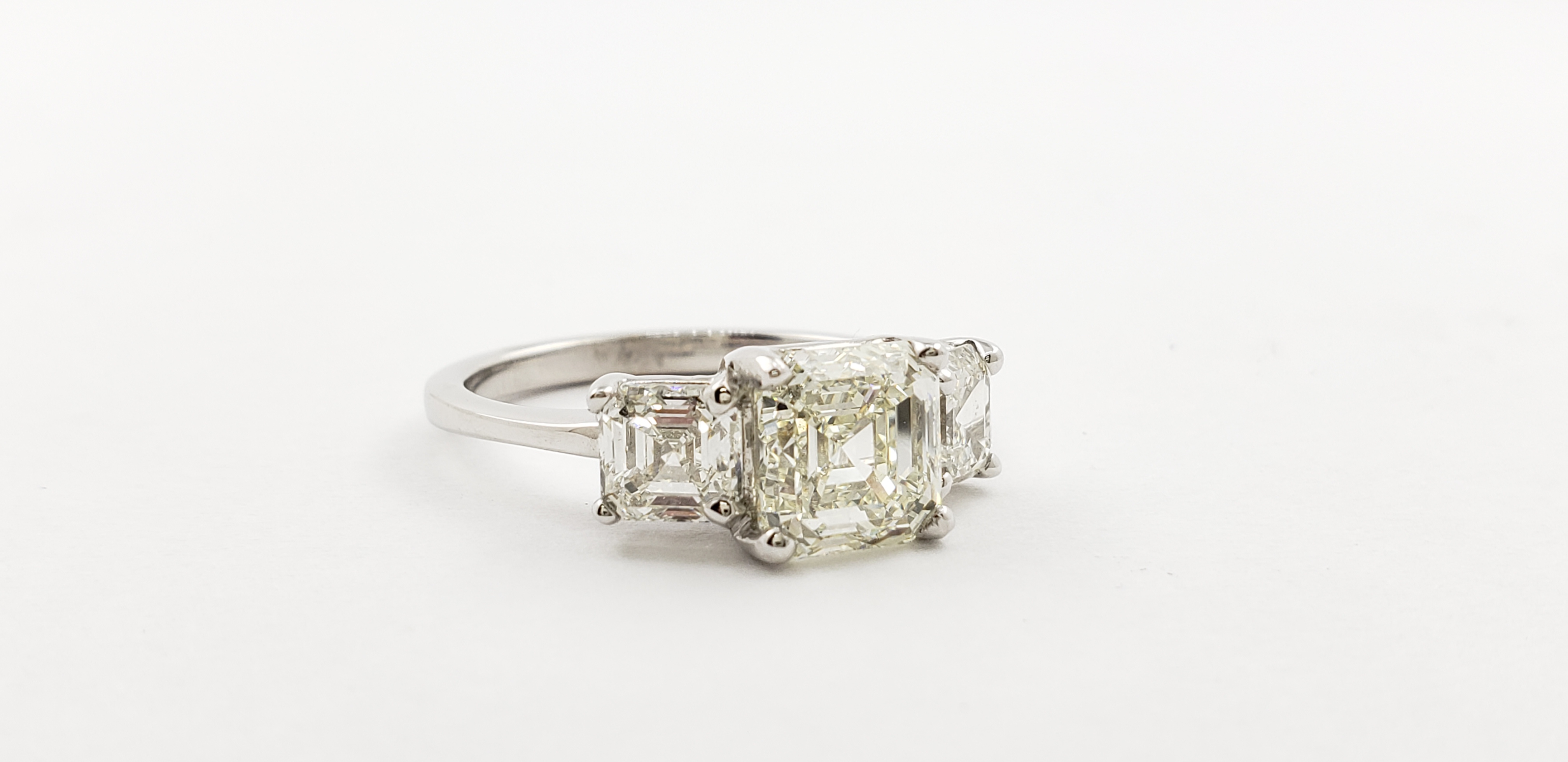 Three-Stone Asscher Cut Diamond Ring